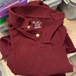 PLACE Kids 5 piece - Burgundy Polo Shirt 5/6 Small